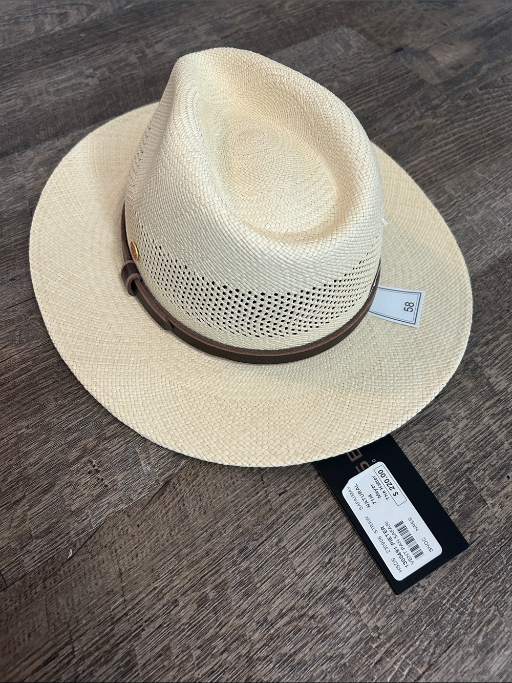 MAYSER Genuine Panama Hat Men's Cream Straw Fedora with Brown Band - Lightweight